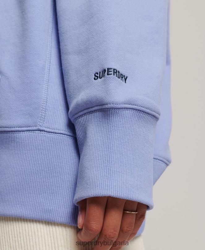 Superdry облекло N00H3442 лилаво Жени Голяма качулка с апликация на лого