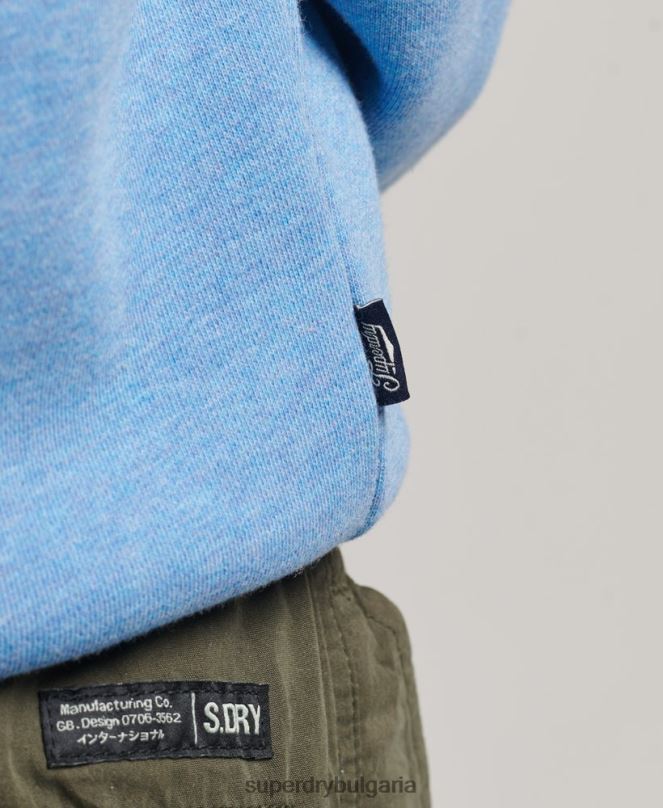 Superdry облекло N00H3445 син Жени топ с ретро бродирано лого