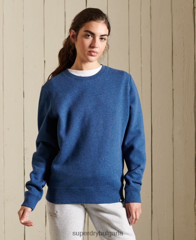 Superdry облекло N00H3455 син Жени винтидж суичър с лого crew