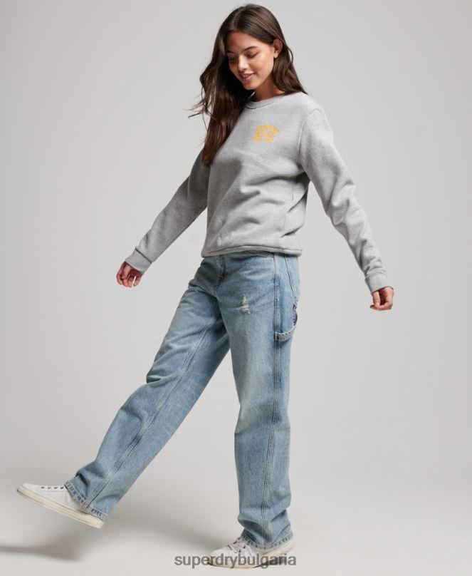 Superdry облекло N00H3457 сиво Жени суичър за лека атлетика