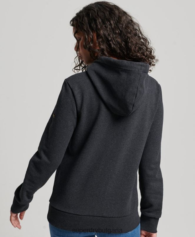 Superdry облекло N00H3461 черен Жени винтидж качулка с флорален сценарий