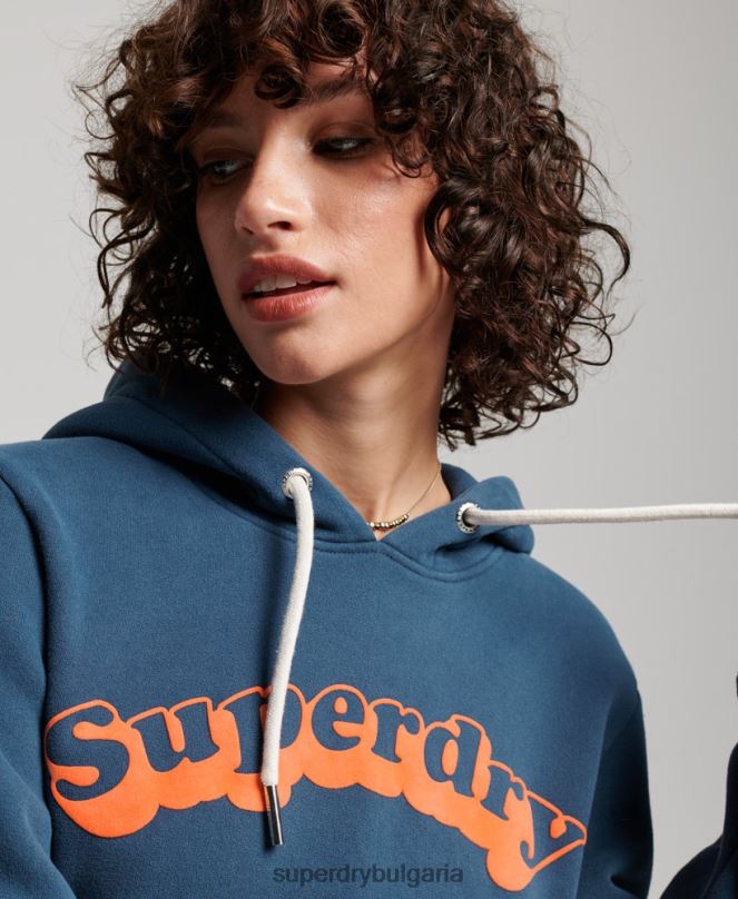 Superdry облекло N00H3462 военноморски флот Жени класически суичър с качулка Cooper