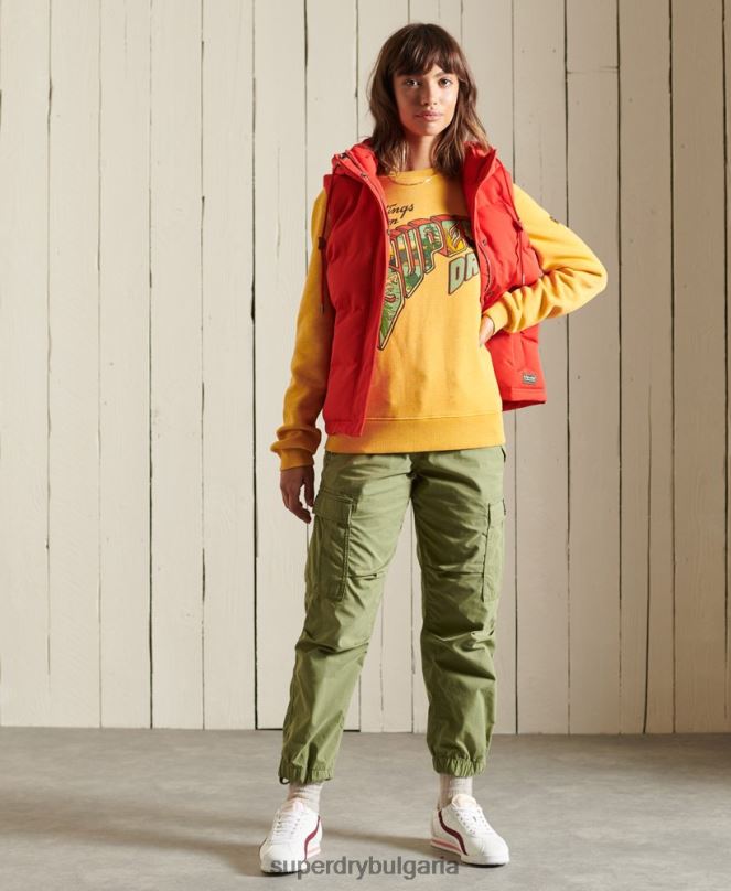 Superdry облекло N00H3463 злато Жени суичър Heritage Mountain crew
