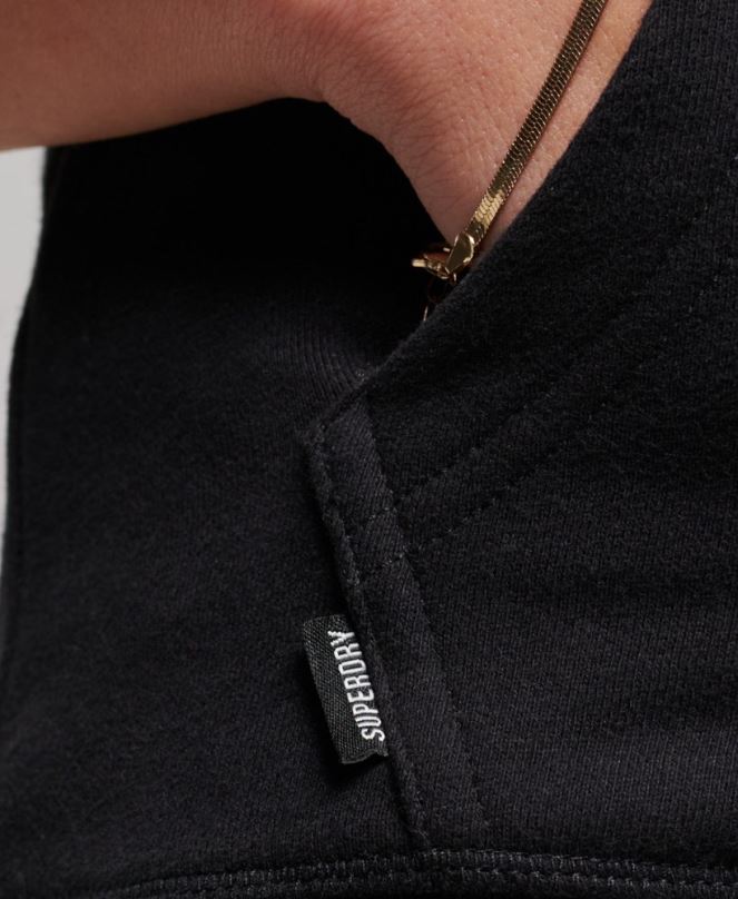 Superdry облекло N00H3464 черен Жени ретро суичър с цип с бродирано лого