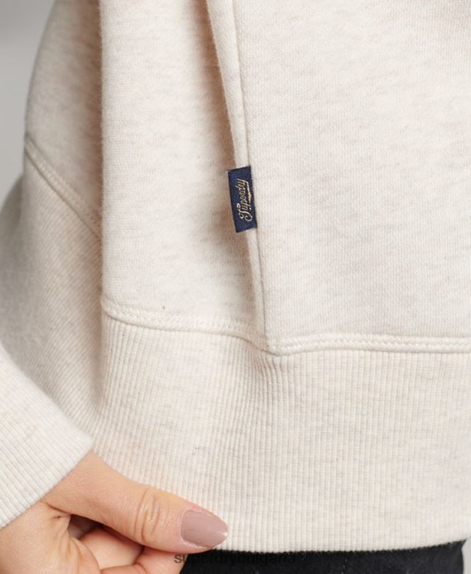 Superdry облекло N00H3465 сметана Жени топ с ретро бродирано лого