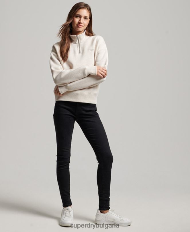 Superdry облекло N00H3465 сметана Жени топ с ретро бродирано лого