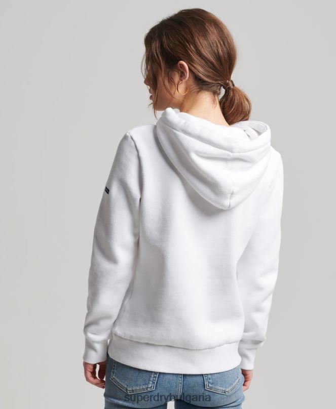 Superdry облекло N00H3466 бяло Жени суичър с лого на ядрото