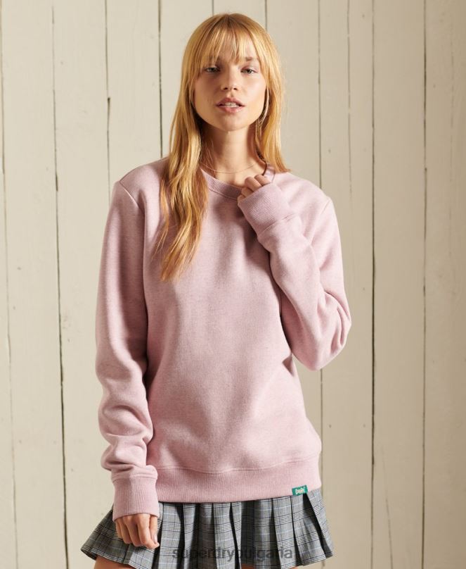 Superdry облекло N00H3467 розово Жени винтидж суичър с лого crew