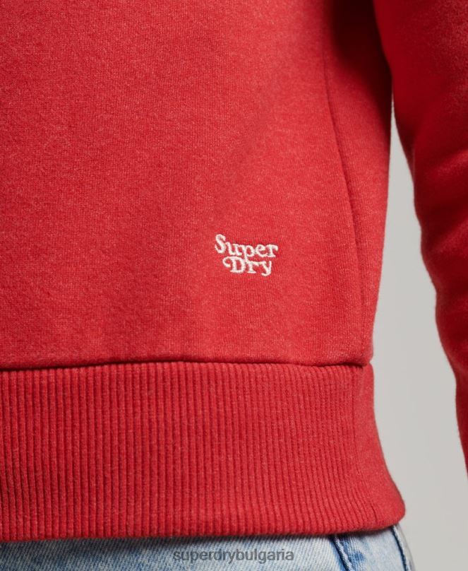Superdry облекло N00H3468 червен Жени изрязан суитшърт с винтидж кали райе
