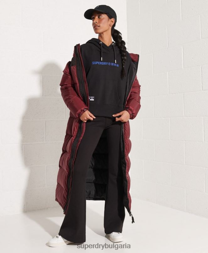 Superdry облекло N00H3470 черен Жени суичър с лого за съдействие