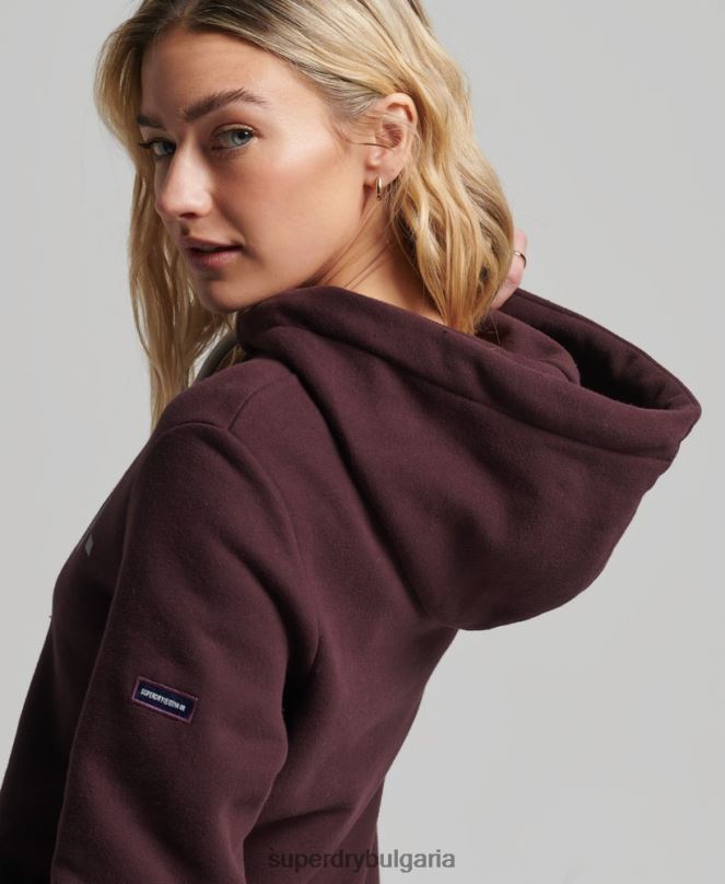 Superdry облекло N00H3474 червен Жени суичър с лого на ядрото
