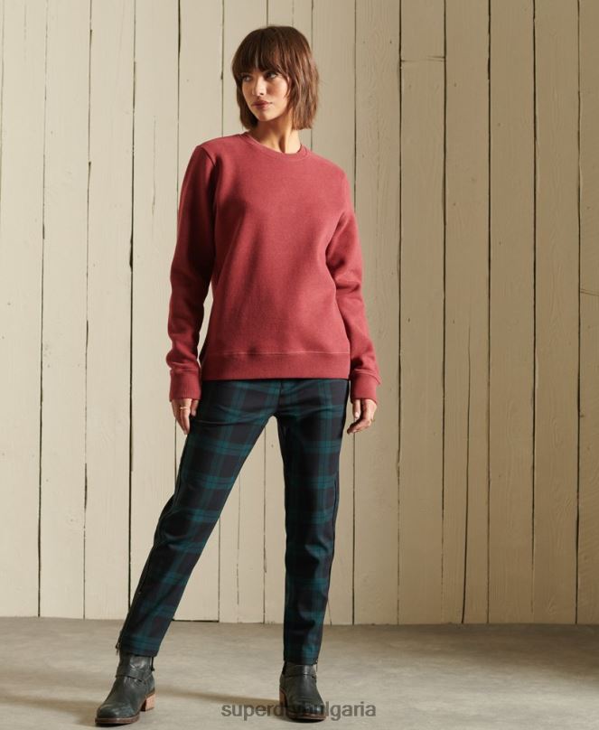 Superdry облекло N00H3476 червен Жени ретро суичър с лого от органичен памук