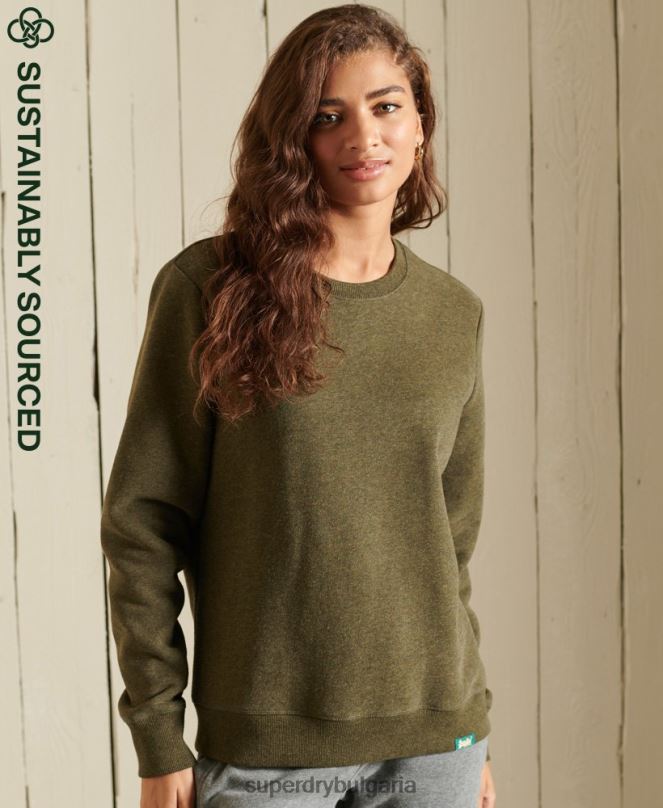 Superdry облекло N00H3478 каки Жени винтидж суичър с лого crew