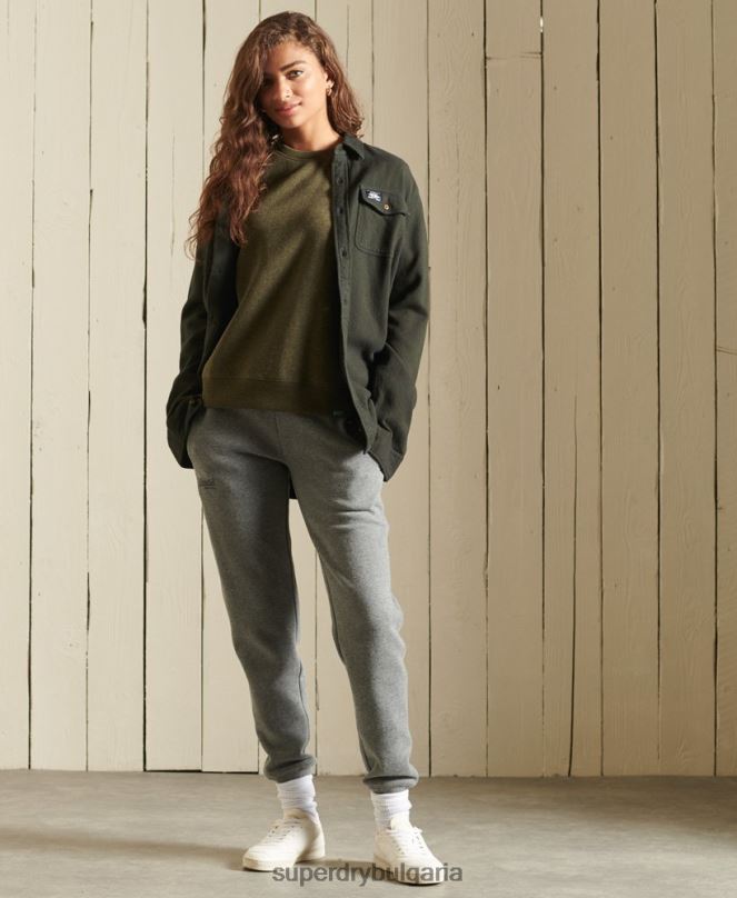 Superdry облекло N00H3478 каки Жени винтидж суичър с лого crew