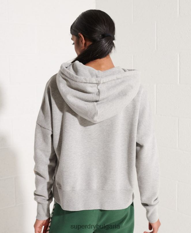Superdry облекло N00H3480 сиво Жени суичър с лого за съдействие
