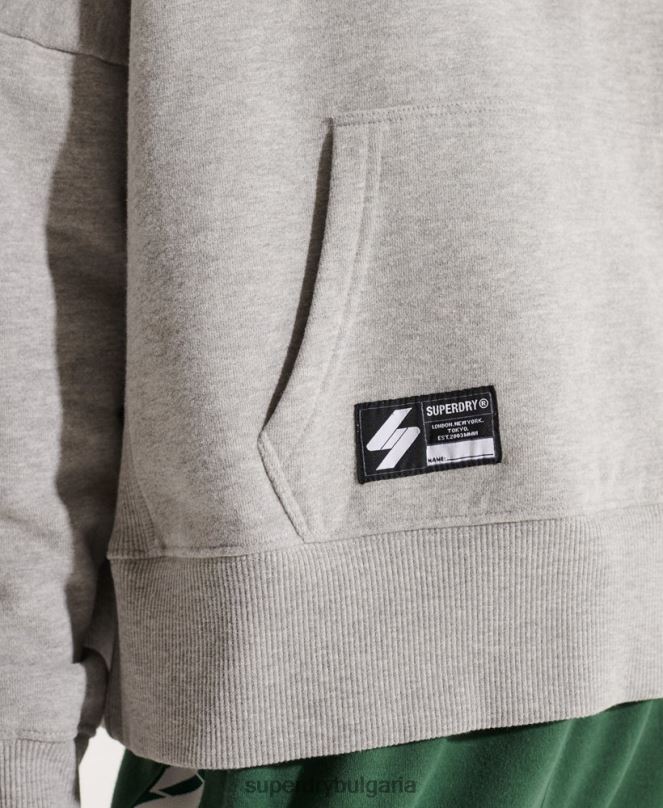 Superdry облекло N00H3480 сиво Жени суичър с лого за съдействие
