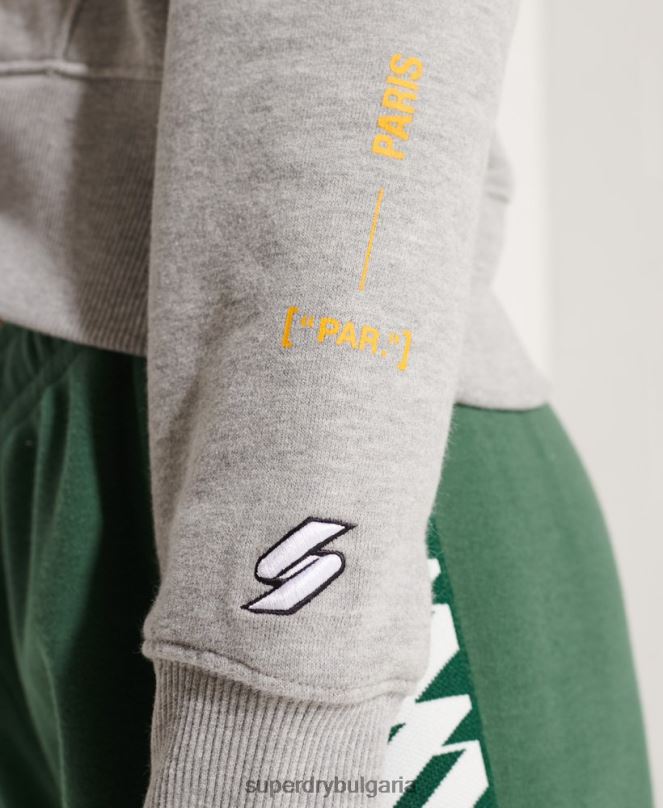 Superdry облекло N00H3480 сиво Жени суичър с лого за съдействие