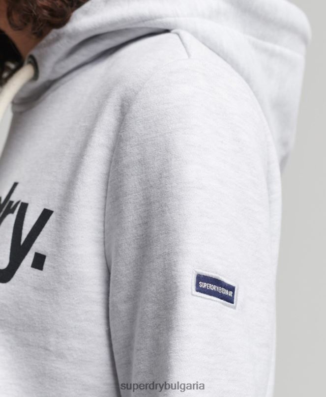 Superdry облекло N00H3481 светло сив Жени суичър с нечеткано лого