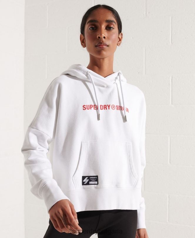 Superdry облекло N00H3483 бяло Жени суичър с лого за съдействие