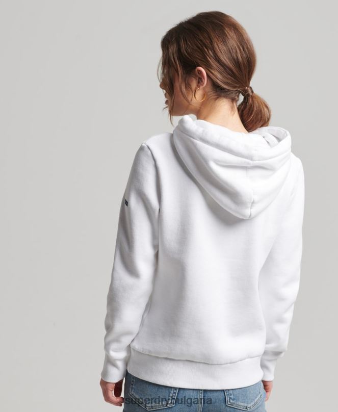 Superdry облекло N00H3484 бяло Жени суичър с лого на ядрото