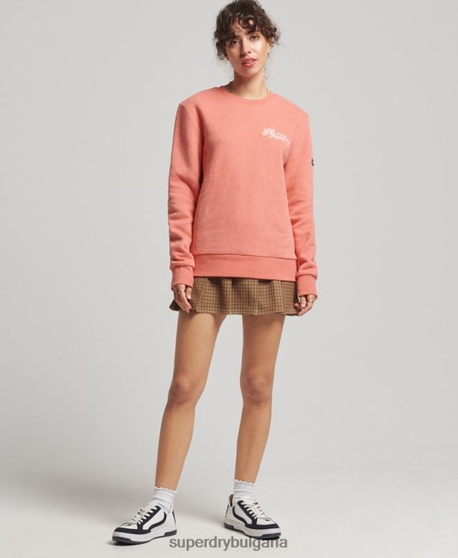 Superdry облекло N00H3485 корал Жени суичър гордост в занаятчийския екип
