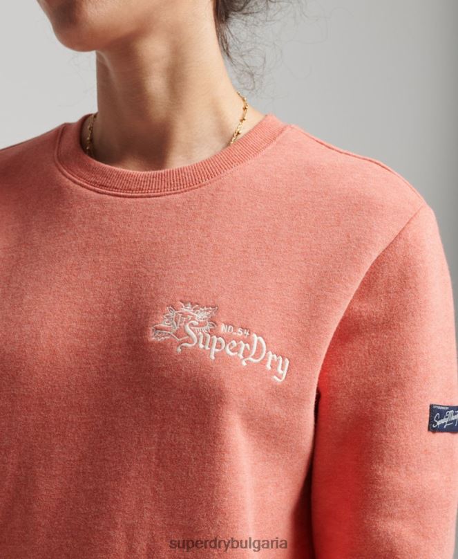 Superdry облекло N00H3485 корал Жени суичър гордост в занаятчийския екип