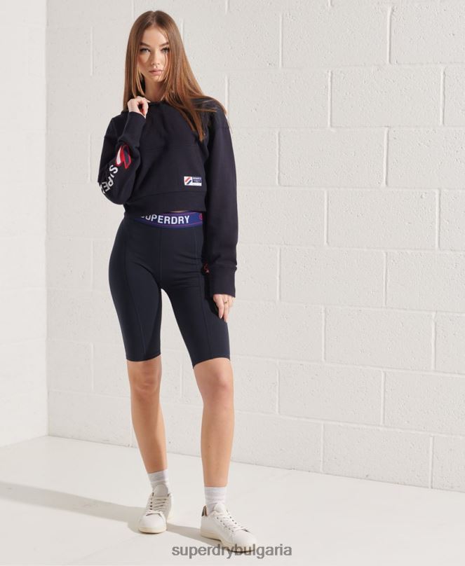 Superdry облекло N00H3489 военноморски флот Жени графична кутия с качулка с кодова графика