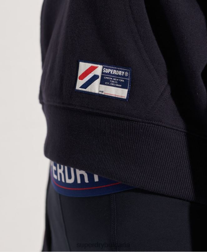 Superdry облекло N00H3489 военноморски флот Жени графична кутия с качулка с кодова графика