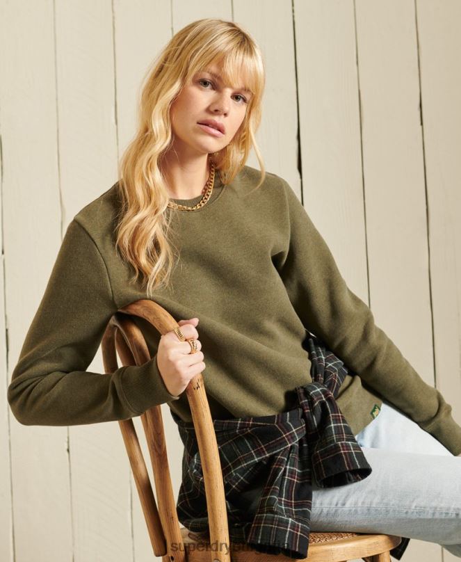 Superdry облекло N00H3494 каки Жени ретро суичър с лого от органичен памук