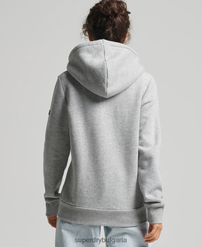 Superdry облекло N00H3501 сиво Жени винтидж гордост в крафт качулка с цип