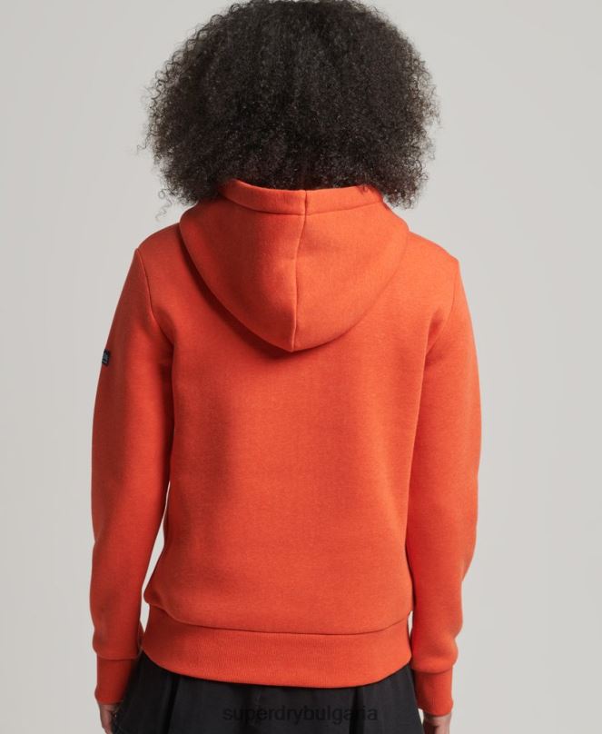 Superdry облекло N00H3502 оранжево Жени интересна качулка с ретро лого