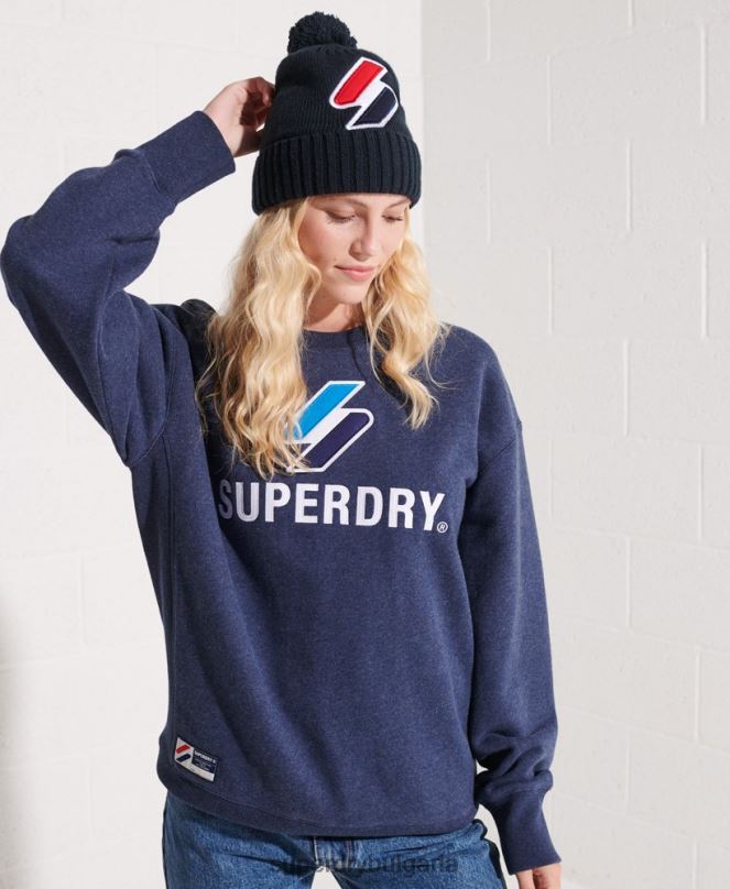 Superdry облекло N00H3504 син Жени суитчър с апликация на лого с код
