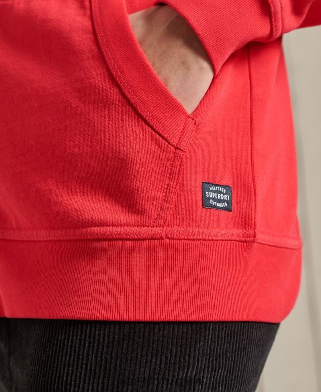 Superdry облекло N00H3506 червен Жени супердържавна качулка с цип