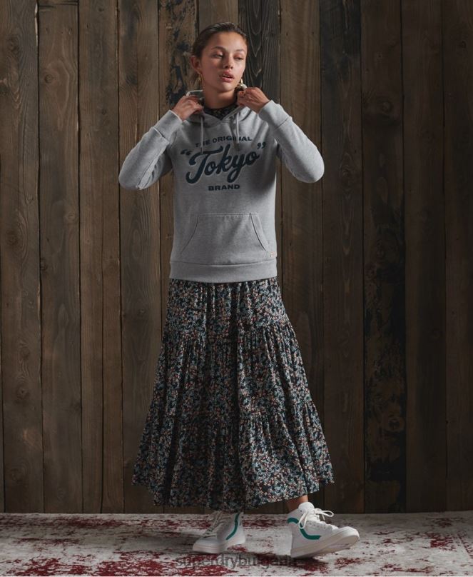 Superdry облекло N00H3507 тъмно сив Жени изработено работно облекло с качулка