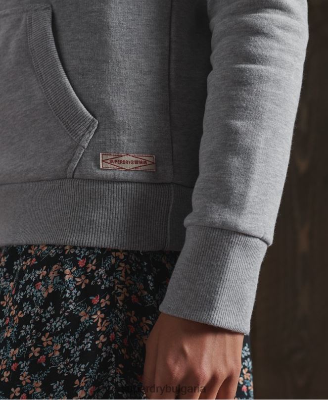 Superdry облекло N00H3507 тъмно сив Жени изработено работно облекло с качулка