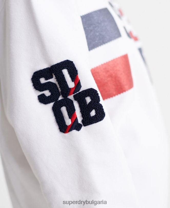 Superdry облекло N00H3510 бяло Жени суичър с кръгло деколте sdqb Authority