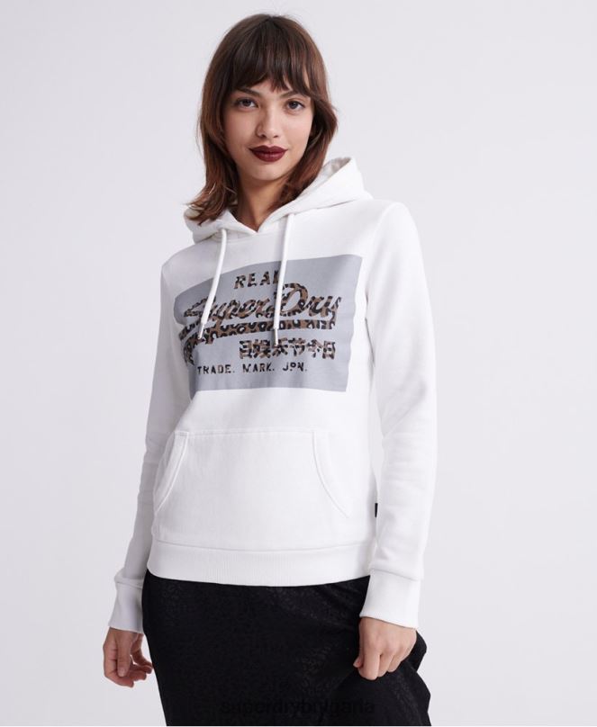 Superdry облекло N00H3511 сметана Жени светлоотразителна кутийка с ретро лого