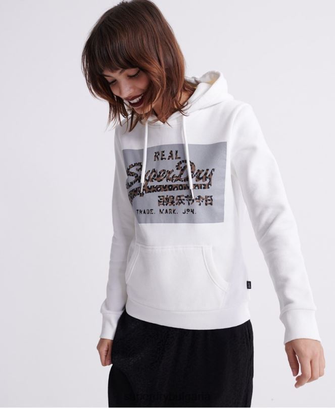 Superdry облекло N00H3511 сметана Жени светлоотразителна кутийка с ретро лого
