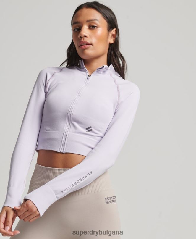 Superdry облекло N00H4170 лилаво Жени безшевен цип през горния среден слой