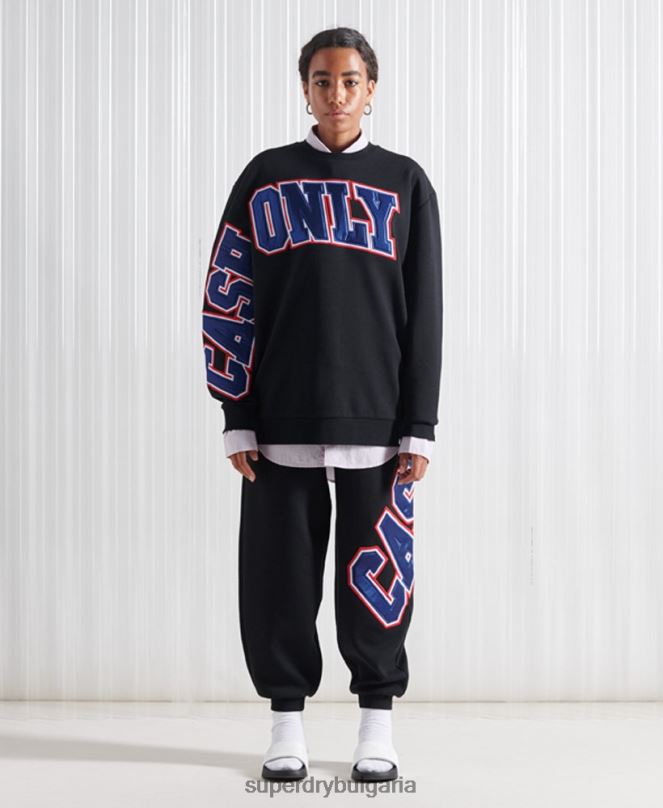 Superdry облекло N00H5208 черен Жени лимитирана серия sdx суичър с апликация