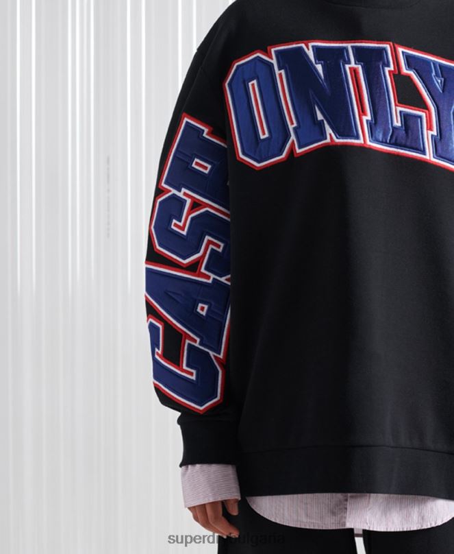 Superdry облекло N00H5208 черен Жени лимитирана серия sdx суичър с апликация