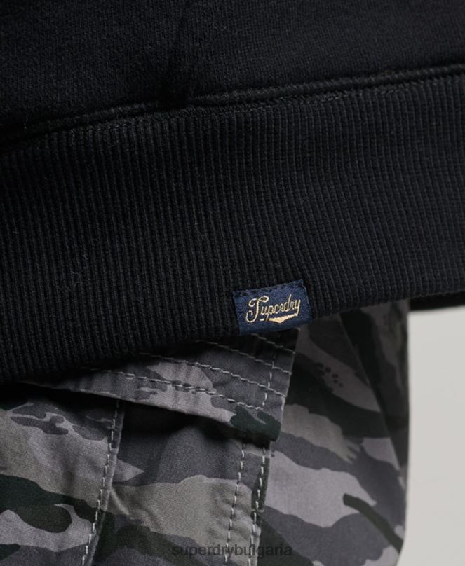 Superdry облекло N00H5741 черен Жени есенциална суичър с качулка с цип с подплата