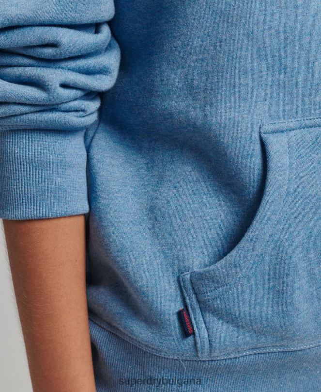 Superdry облекло N00H5746 син Жени суичър с лого от органичен памук