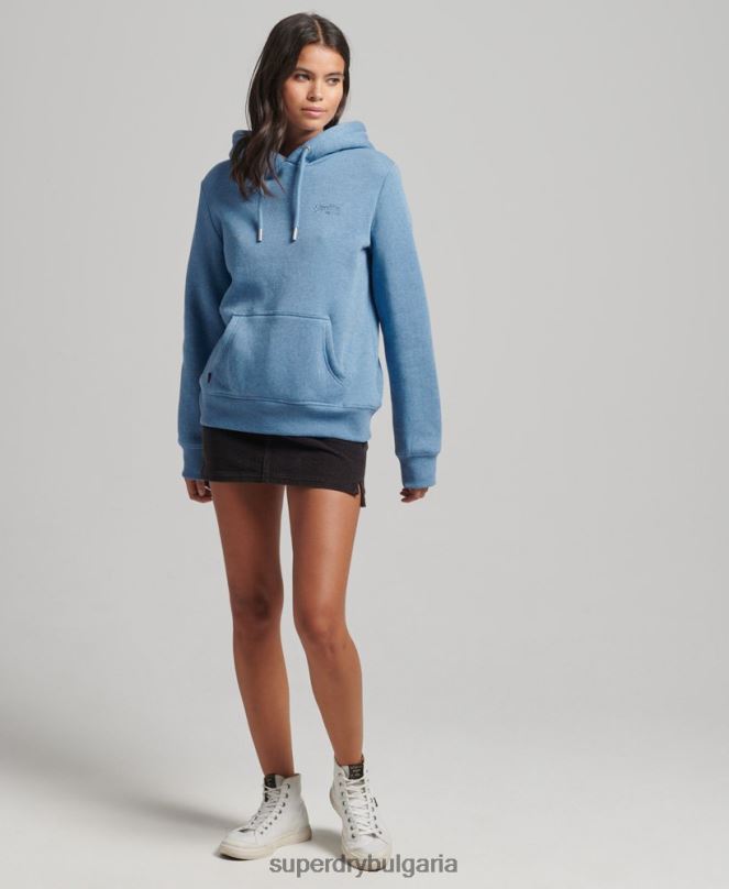 Superdry облекло N00H5746 син Жени суичър с лого от органичен памук