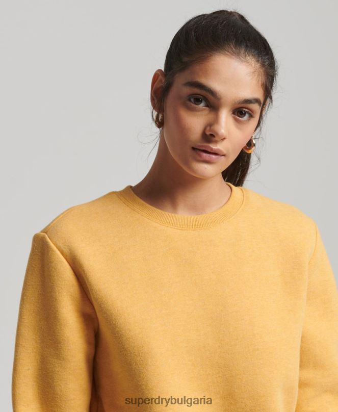 Superdry облекло N00H5747 жълто Жени ретро суичър от органичен памук