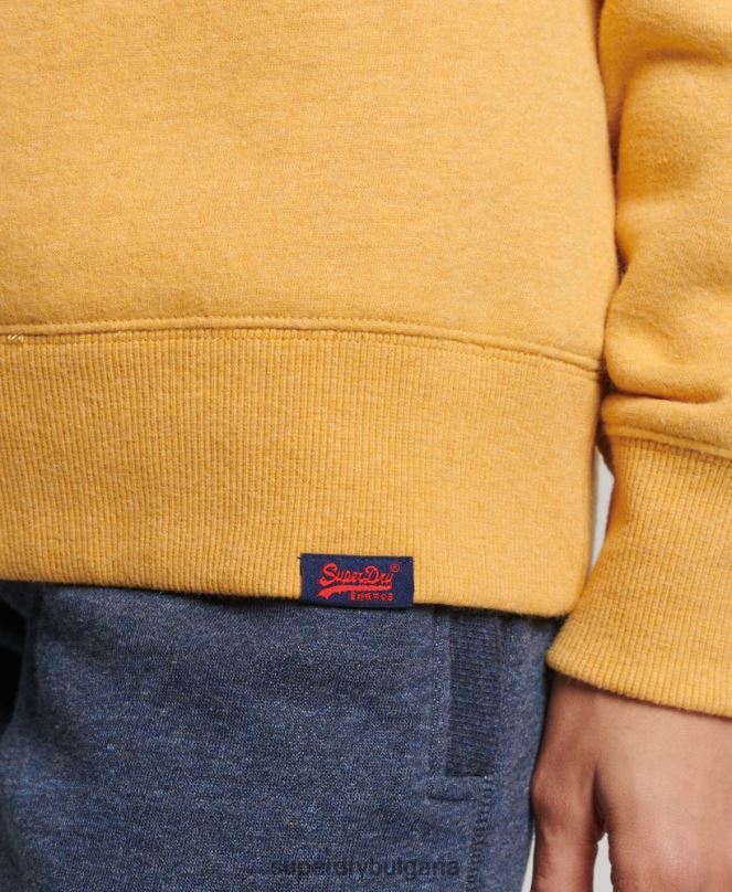Superdry облекло N00H5747 жълто Жени ретро суичър от органичен памук