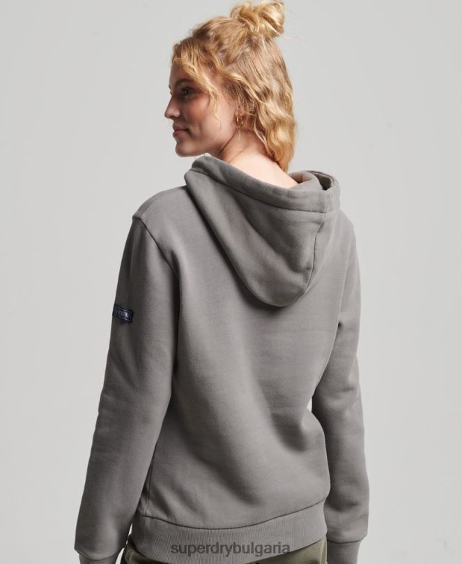 Superdry облекло N00H5753 сиво Жени качулка с японско графично лого