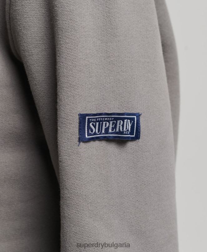 Superdry облекло N00H5753 сиво Жени качулка с японско графично лого