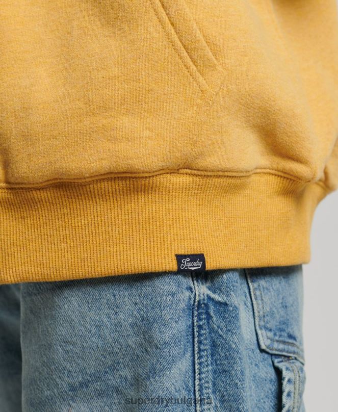 Superdry облекло N00H5754 жълто Жени есенциална суичър с качулка с цип с подплата