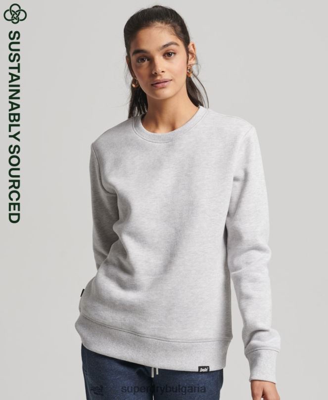 Superdry облекло N00H5758 светло сив Жени ретро суичър от органичен памук
